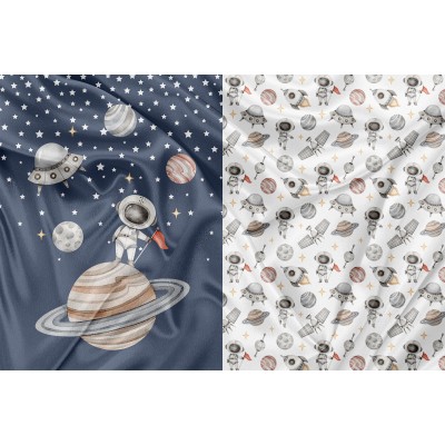 Minky Cuddle Pannel Space Cadet - PRINT IN QUEBEC IN OUR WORKSHOP
